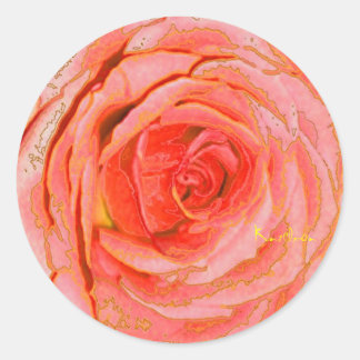 "TANGERINE ROSE" CLASSIC ROUND STICKER