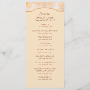 Tangerine Roses Personalised Wedding Program