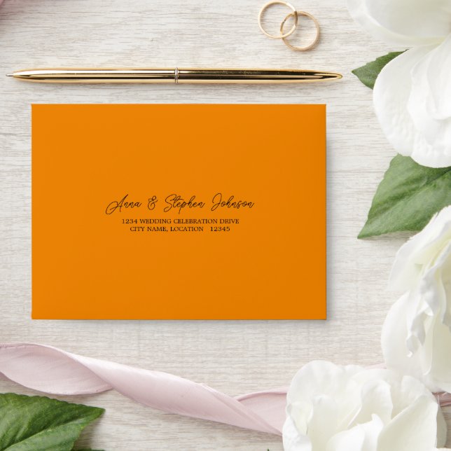 Tangerine RSVP Return Envelope (Wedding)