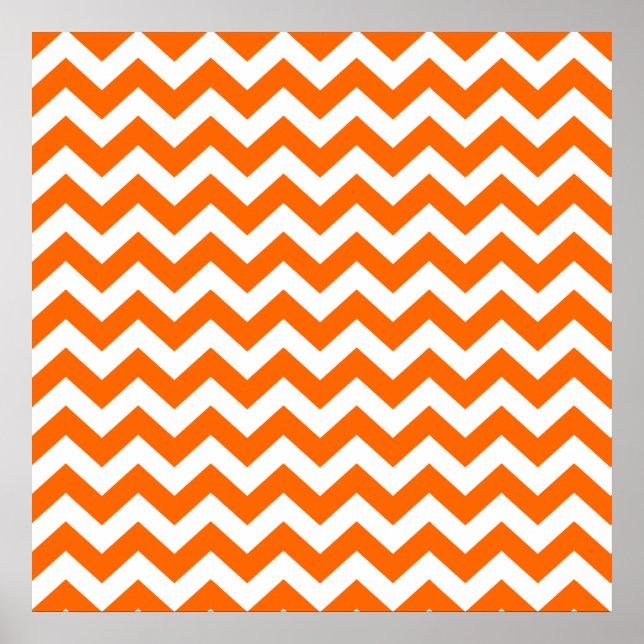 Tangerine Safari Chevron Poster (Front)