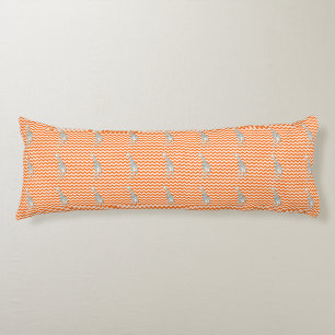 Tangerine Safari Chevron with Pop Art Giraffe Body Cushion