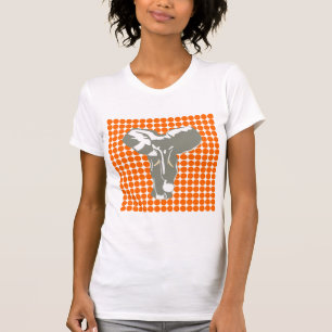 Tangerine Safari Dot with Pop Art Elephant T-Shirt