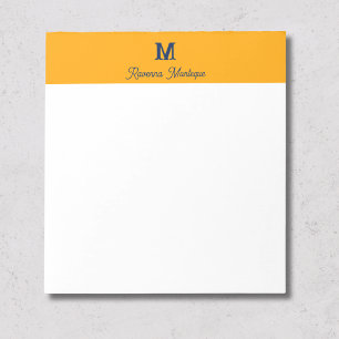 Tangerine Simple Personalized Name Letter Monogram Notepad