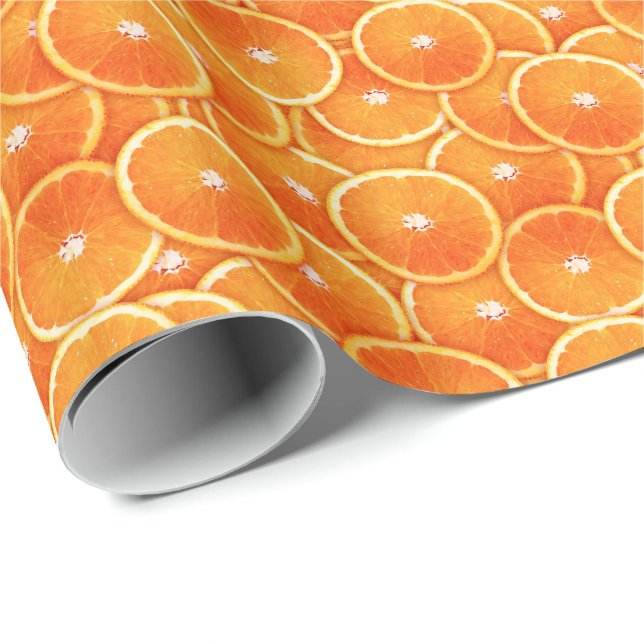 Tangerine slices wrapping paper (Roll Corner)