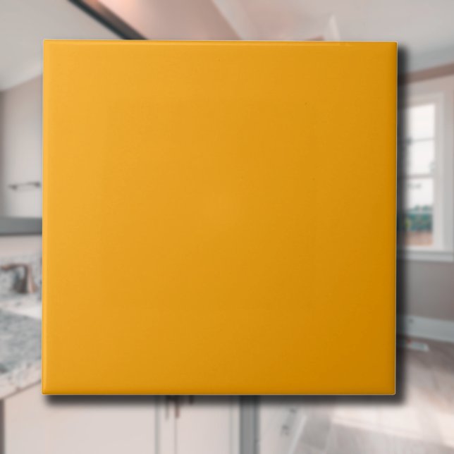 Tangerine Solid Colour | Classic | Elegant Ceramic Tile (Creator Uploaded)