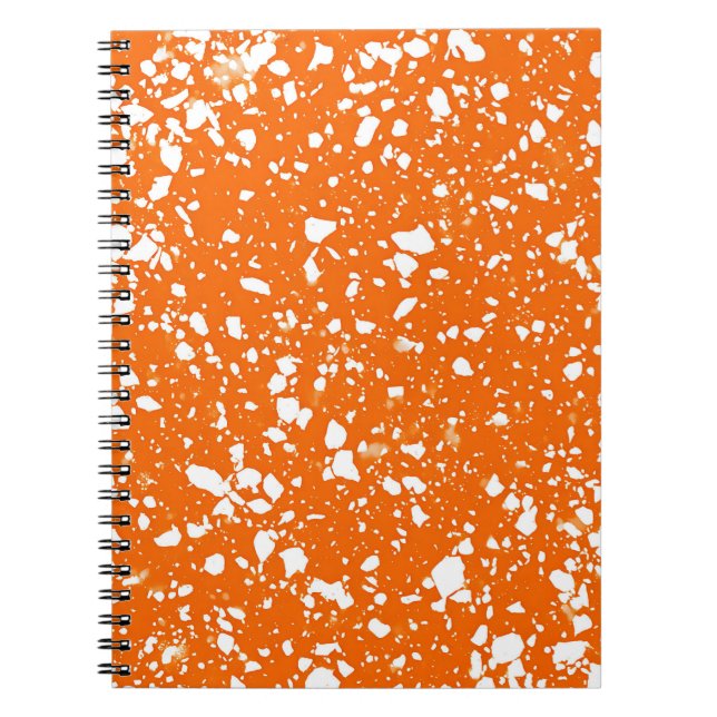 Tangerine Splash Marble Notebook (Front)