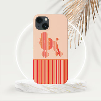 Tangerine Stripe Poodle iPhone 13 Case
