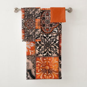 Tangerine Tile Bath Towel Set