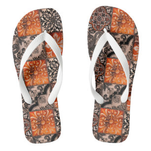 Tangerine Tile Thongs