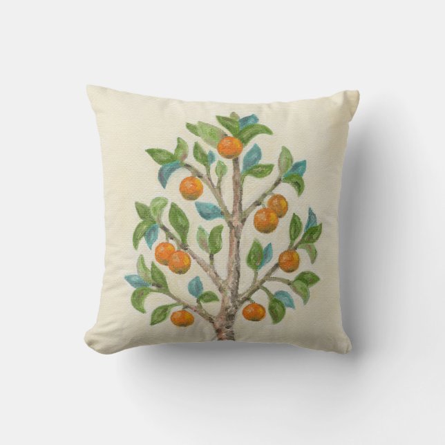 Tangerine Tree throw pillow (Front)