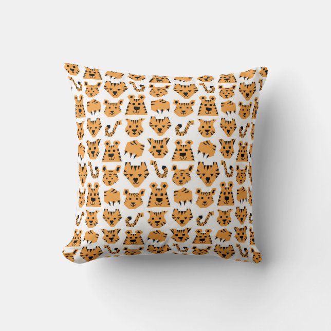 Tangerine Triangle Tigers Cushion (Front)