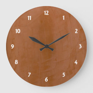 Tangerine Venetian Plaster Round Wallclock