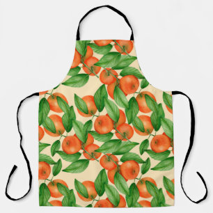 Tangerine watercolor pattern apron