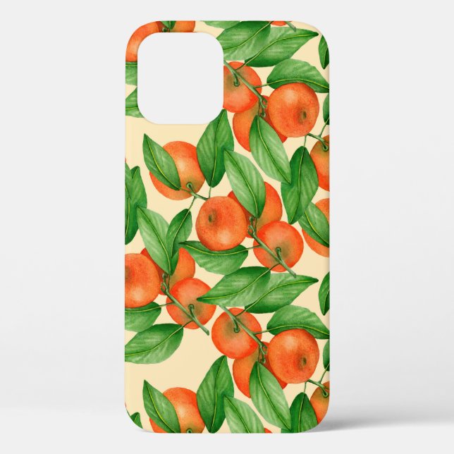 Tangerine watercolor pattern Case-Mate iPhone case (Back)