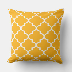 Tangerine White Quatrefoil Lattice Pillow