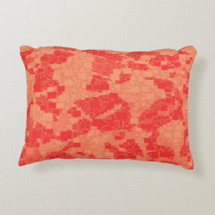Tangerine Zeal Tiled Artwork Decorative Cushion