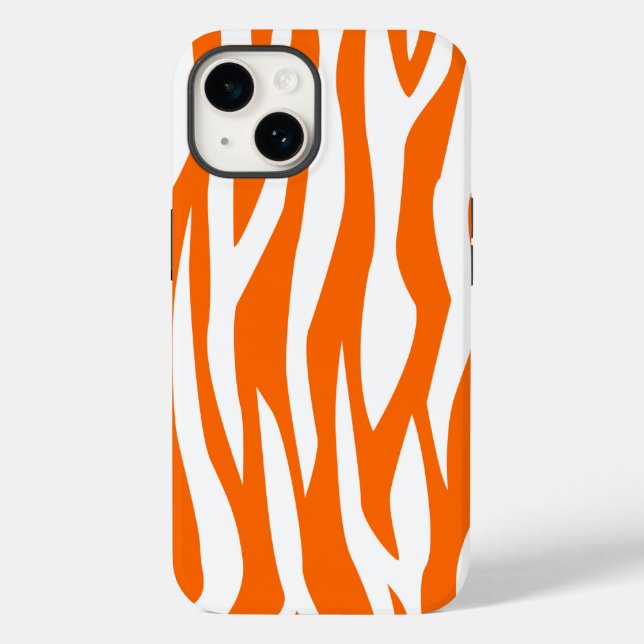 Tangerine Zebra Print Case-Mate iPhone Case (Back)