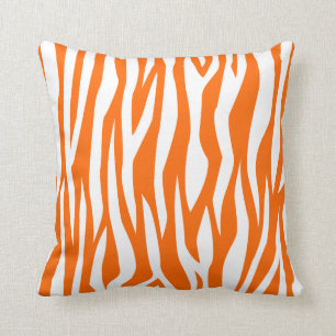 Tangerine Zebra Print Cushion