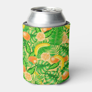 Tangerines, bananas and tropical leaves can cooler