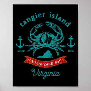 Tangier Island Virginia Crab Fishing Vacation Souv Poster