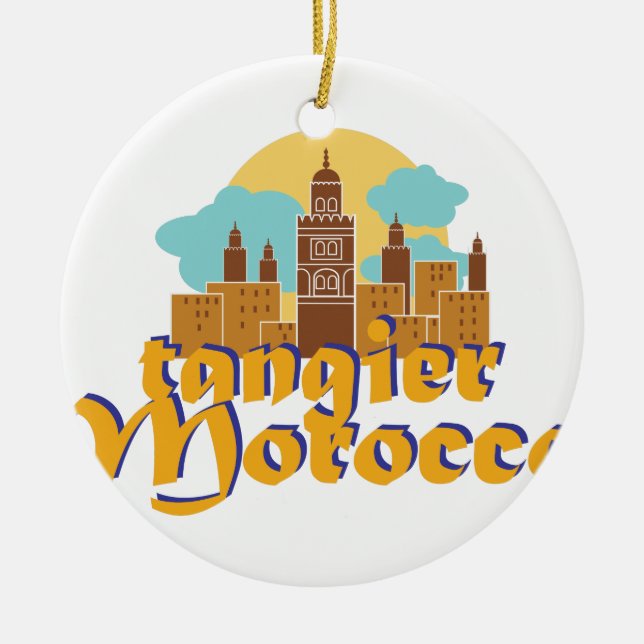 Tangier Morocco Ceramic Ornament (Front)