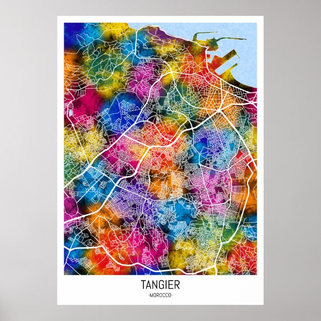  Tangier Morocco City Map Poster (Front)