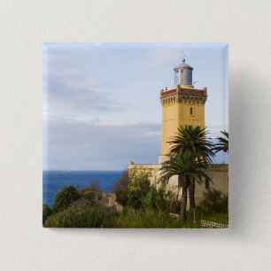 Tangier Morocco lighthouse at Cap Spartel 15 Cm Square Badge