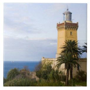 Tangier Morocco lighthouse at Cap Spartel Ceramic Tile