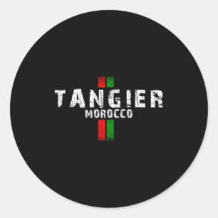 Tangier Morocco Retro Vintage Morocco City - Tangi Classic Round Sticker