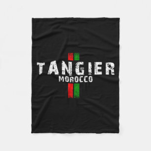 Tangier Morocco Retro Vintage Morocco City - Tangi Fleece Blanket