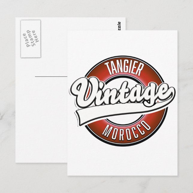 Tangier morocco vintage logo postcard (Front/Back)