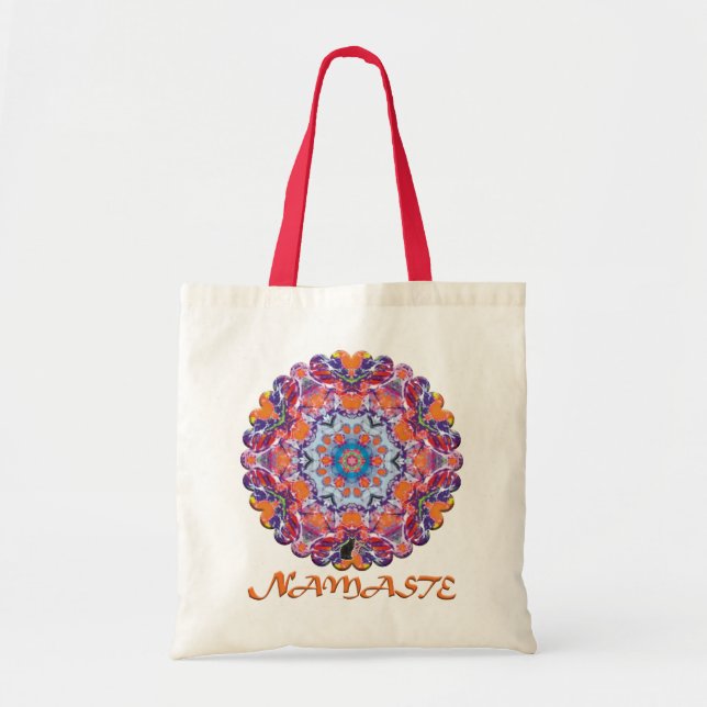 Tangiers Namaste Kaleidoscope Tote Bag (Front)