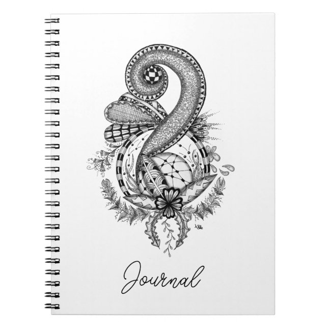 Tangle Art: Floral Motif - Notebook (Front)