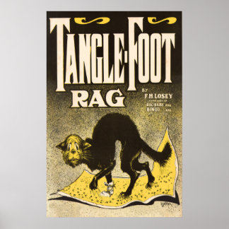 Tangle-foot Rag Cat Poster - Early Jazz music