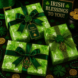 Tangle of Clovers Wrapping Paper Sheet