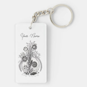 Tangle-shaped floral plant - key ring
