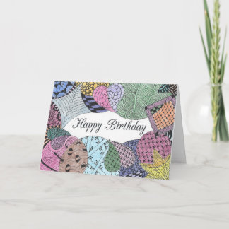 Tangled Art Birthday Card