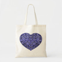 Tangled Blue Heart Tote Bag