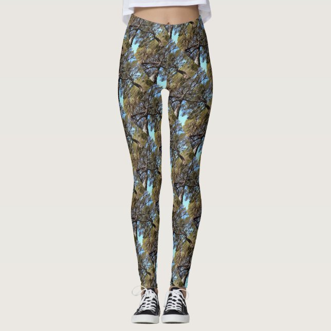 Tangled Branches Of Pine Trees Bizarre Perspective Leggings (Front)