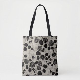 Tangled Canopy of Leaves XL black silhouette Tote Bag