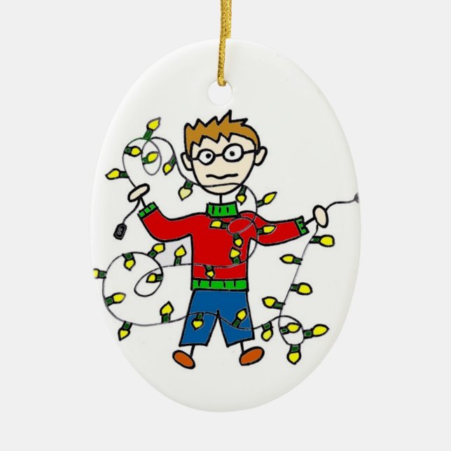 Tangled Christmas Lights Customisable Ornament (Front)