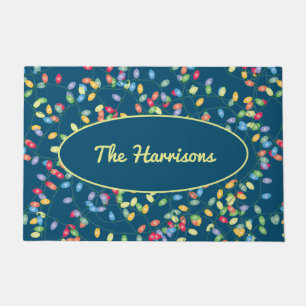 Tangled Christmas Lights Doormat