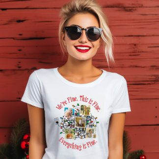 Tangled Christmas Lights Family Photos Template T-Shirt