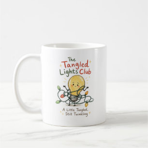 Tangled Christmas Lights Watercolor Coffee Mug