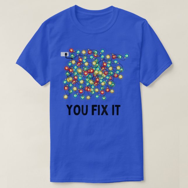 Tangled Christmas Lights You Fi It Funny Xmas Movi T-Shirt (Design Front)
