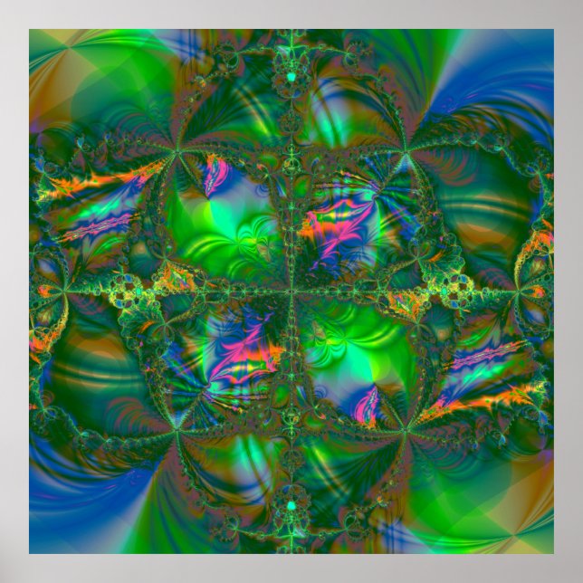 Tangled Destiny Psychedelic Fractal Poster (Front)