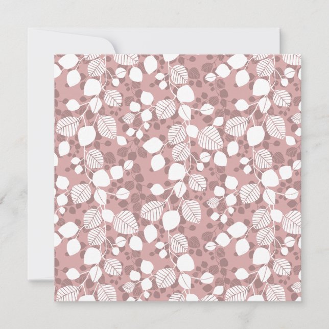 Tangled Foliage Canopy Botanical Blush Art Card (Front)