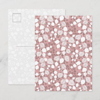 Tangled Foliage Canopy Botanicals Blush Pink Art Postcard