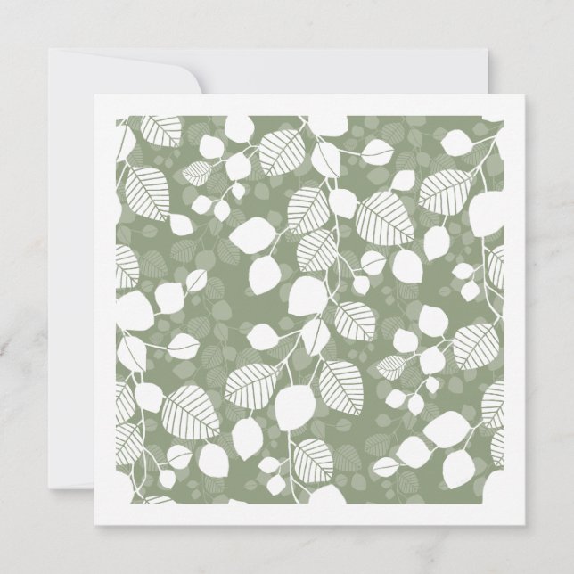 Tangled Foliage Canopy Botanicals sage green Card (Front)