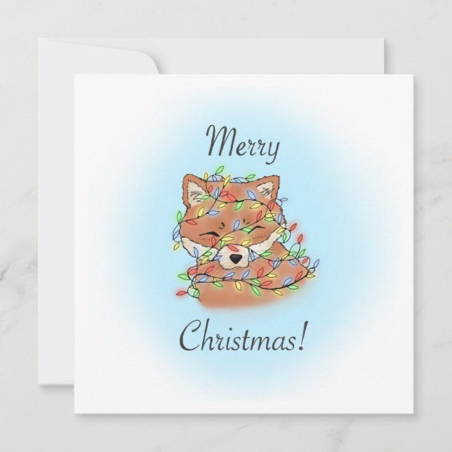 Tangled Fox Holiday Card (Front)